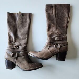 Bussola Woodville Leather Riding Boots EU 41 US 10.5 Equestrian Western Side Zip